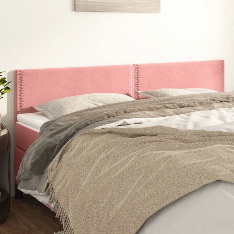 Testiera 2 pz Rosa 90x5x78/88 cm in Velluto Testiera 2 pz Rosa 90x5x78/88 cm in Velluto