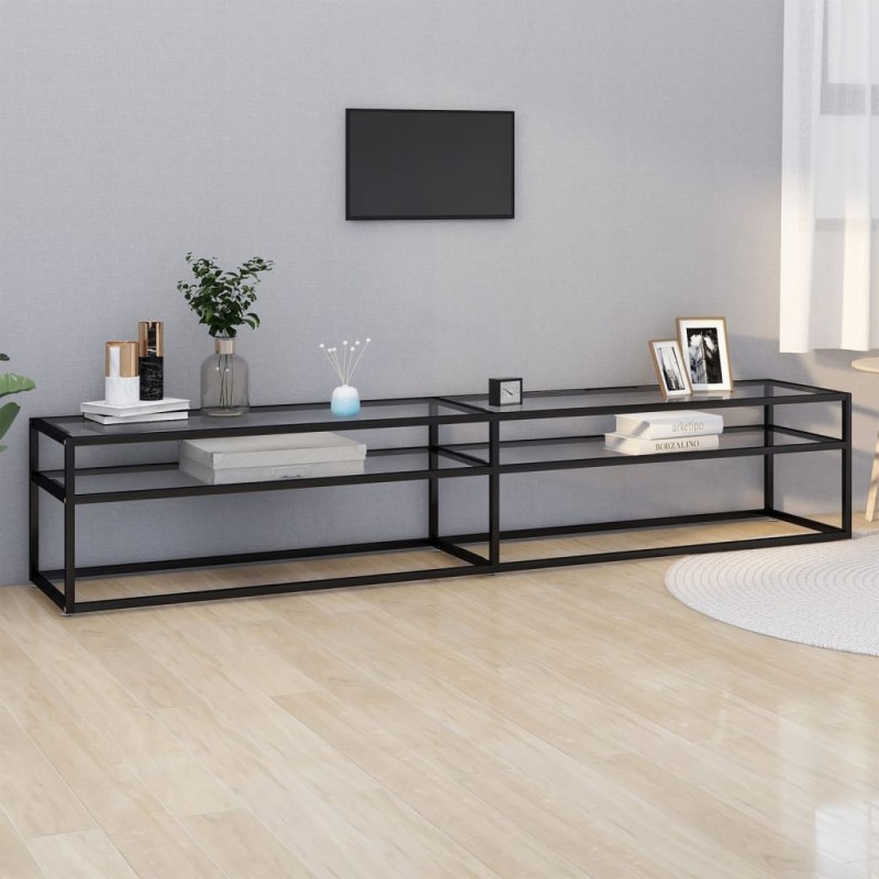 Mobile Porta TV Trasparente 220x40x40,5 cm in Vetro Temperato Mobile Porta TV Trasparente 220x40x40,5 cm in Vetro Temperato