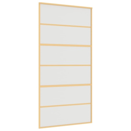 Porta Scorrevole Oro 102,5x205 Vetro Smerigliato ESG Alluminio