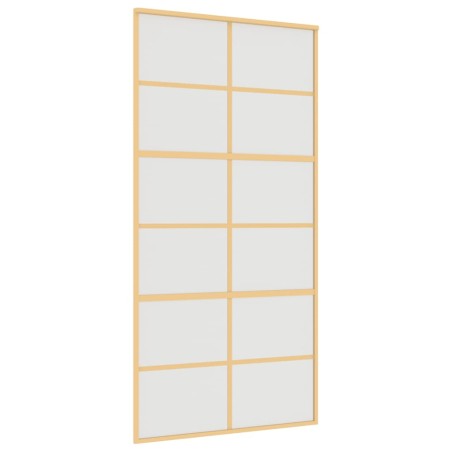 Porta Scorrevole Oro 102,5x205 Vetro Smerigliato ESG Alluminio