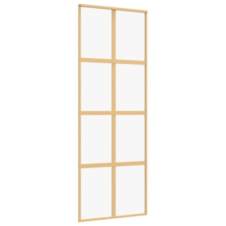 Porta Scorrevole Dorata 76x205 Vetro Trasparente ESG Alluminio
