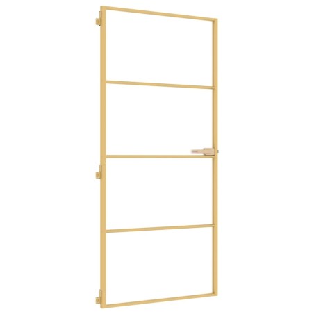 vidaXL Porta Interni Sottile Oro 93x201,5cm Vetro Temperato Alluminio
