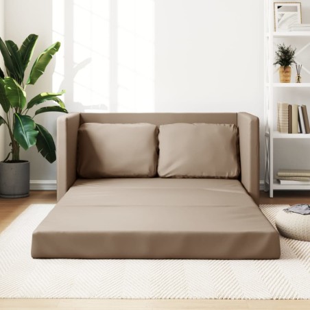 Divano Letto da Terra 2 in 1 Cappuccino 112x174x55cm Similpelle