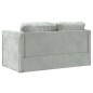 Divano Letto da Terra 2 in 1 Grigio Chiaro 122x204x55cm Velluto Divano Letto da Terra 2 in 1 Grigio Chiaro 122x204x55cm Velluto