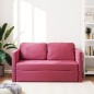 Divano Letto da Terra 2 in 1 Rosso Vino 122x204x55cm Velluto Divano Letto da Terra 2 in 1 Rosso Vino 122x204x55cm Velluto