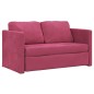 Divano Letto da Terra 2 in 1 Rosso Vino 122x204x55cm Velluto Divano Letto da Terra 2 in 1 Rosso Vino 122x204x55cm Velluto