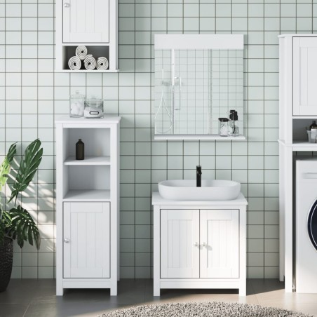 Set Mobili da Bagno 3 pz BERG Bianco in Legno Massello di Pino