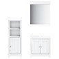 Set Mobili da Bagno 3 pz BERG Bianco in Legno Massello di Pino Set Mobili da Bagno 3 pz BERG Bianco in Legno Massello di Pino