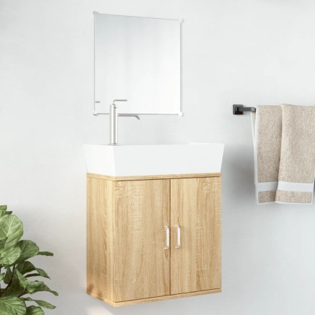  vidaXL Set Mobili da Bagno 2 pz Rovere in Legno Multistrato