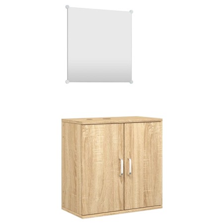   vidaXL Set Mobili da Bagno 2 pz Rovere in Legno Multistrato