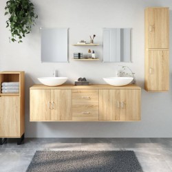   vidaXL Set Mobili da Bagno 7 pz Rovere in Legno Multistrato