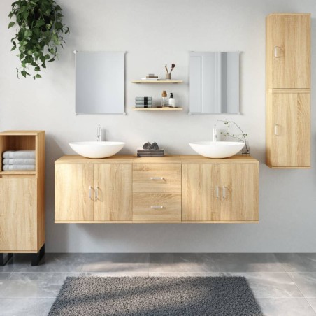   vidaXL Set Mobili da Bagno 7 pz Rovere in Legno Multistrato