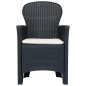 Set da Bistrò 3 pz in Plastica Stile Rattan Antracite Set da Bistrò 3 pz in Plastica Stile Rattan Antracite