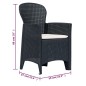 Set da Bistrò 3 pz in Plastica Stile Rattan Antracite Set da Bistrò 3 pz in Plastica Stile Rattan Antracite