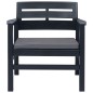 Set Salotto da Giardino 4 pz in Plastica Antracite Set Salotto da Giardino 4 pz in Plastica Antracite