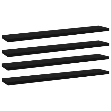 Ripiani per Libreria 4pz Neri 60x10x1,5cm in Legno Multistrato