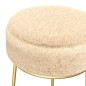 Sgabello Rotondo Crema in Peluche Sgabello Rotondo Crema in Peluche