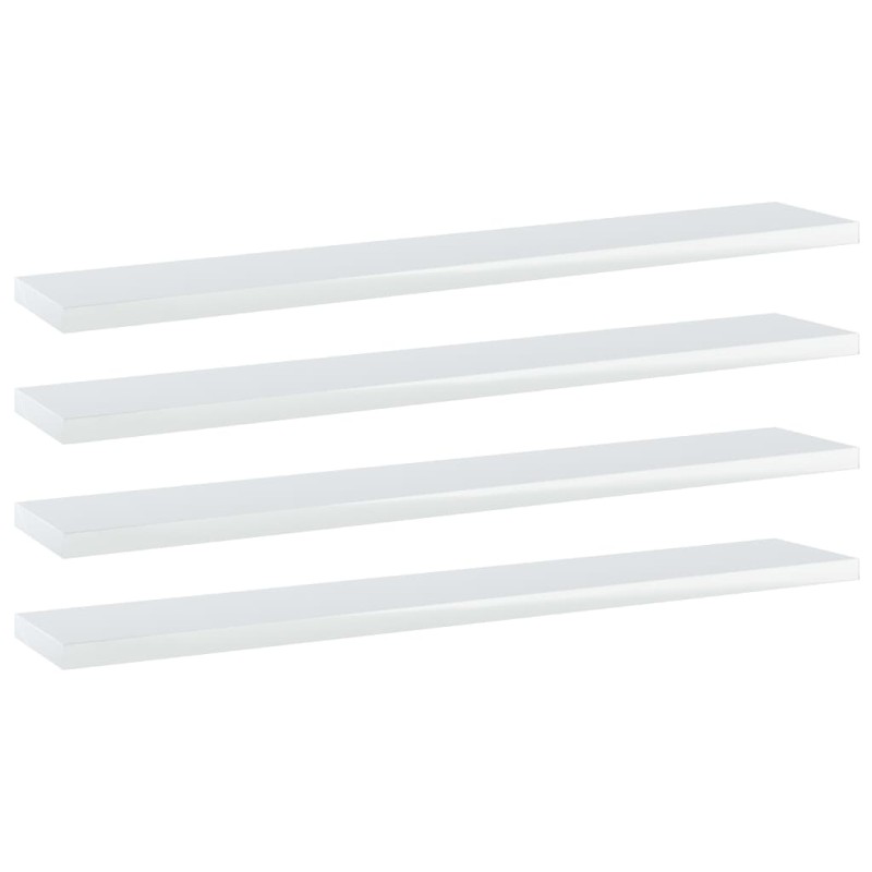 Ripiani per Libreria 4 pz Bianco Lucido 60x10x1,5cm Multistrato Ripiani per Libreria 4 pz Bianco Lucido 60x10x1,5cm Multistrato