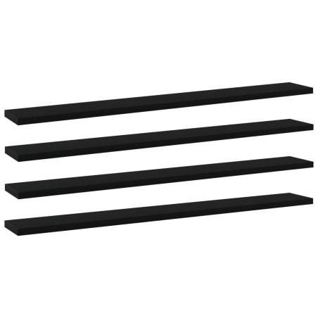 Ripiani per Libreria 4pz Neri 80x10x1,5cm in Legno Multistrato