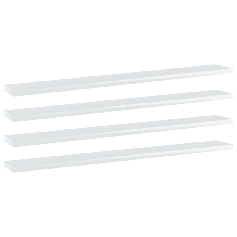 Ripiani per Libreria 4 pz Bianco Lucido 80x10x1,5cm Multistrato Ripiani per Libreria 4 pz Bianco Lucido 80x10x1,5cm Multistrato