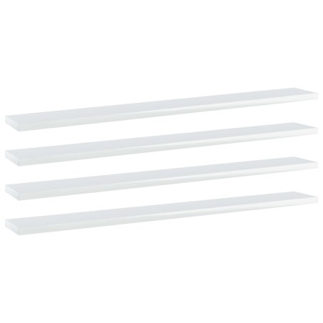 Ripiani per Libreria 4 pz Bianco Lucido 80x10x1,5cm Multistrato