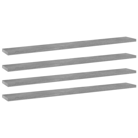 Ripiani per Libreria 4pz Grigio Cemento 80x10x1,5cm Multistrato