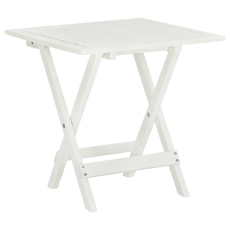Tavolo da Bistrot Bianco 46x46x47cm in Legno Massello di Acacia Tavolo da Bistrot Bianco 46x46x47cm in Legno Massello di Acacia