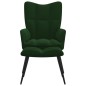vidaXL Poltrona Relax con Poggiapiedi Verde Scuro in Velluto vidaXL Poltrona Relax con Poggiapiedi Verde Scuro in Velluto