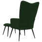 vidaXL Poltrona Relax con Poggiapiedi Verde Scuro in Velluto vidaXL Poltrona Relax con Poggiapiedi Verde Scuro in Velluto