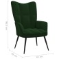 vidaXL Poltrona Relax con Poggiapiedi Verde Scuro in Velluto vidaXL Poltrona Relax con Poggiapiedi Verde Scuro in Velluto