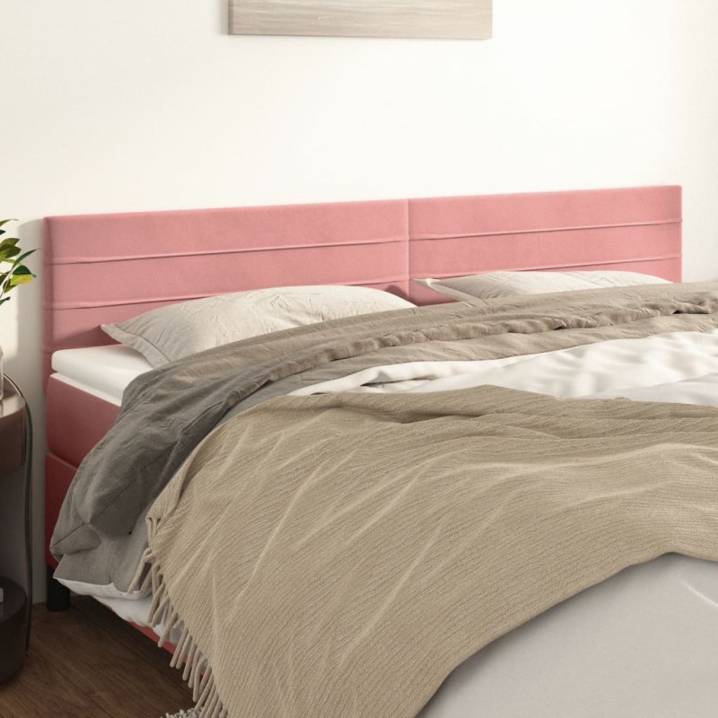 vidaXL Testiere 2 pz Rosa 100x5x78/88 cm in Velluto vidaXL Testiere 2 pz Rosa 100x5x78/88 cm in Velluto