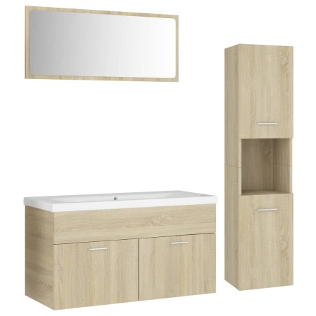 Set Mobili da Bagno Rovere Sonoma in Truciolato