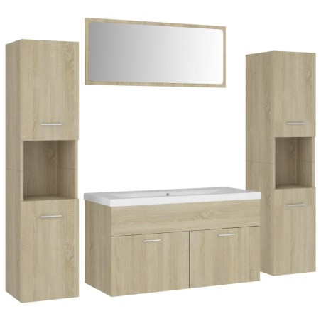 Set Mobili da Bagno Rovere Sonoma in Truciolato