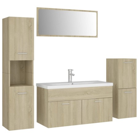 Set Mobili da Bagno Rovere Sonoma in Truciolato
