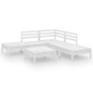 vidaXL Set Salotto da Giardino 6 pz in Legno Massello di Pino Bianco