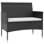 Set Divani da Giardino 8 pz con Cuscini in Polyrattan Nero Set Divani da Giardino 8 pz con Cuscini in Polyrattan Nero