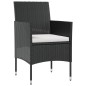 Set Divani da Giardino 8 pz con Cuscini in Polyrattan Nero Set Divani da Giardino 8 pz con Cuscini in Polyrattan Nero