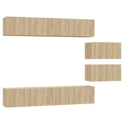 Set di Mobili Porta TV 6 pz Rovere Sonoma in Legno Multistrato