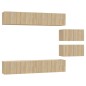 Set di Mobili Porta TV 6 pz Rovere Sonoma in Legno Multistrato Set di Mobili Porta TV 6 pz Rovere Sonoma in Legno Multistrato