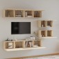 Set di Mobili Porta TV 6 pz Rovere Sonoma in Legno Multistrato Set di Mobili Porta TV 6 pz Rovere Sonoma in Legno Multistrato