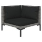 Set Divani da Giardino 14pz con Cuscini Polyrattan Grigio Scuro Set Divani da Giardino 14pz con Cuscini Polyrattan Grigio Scuro