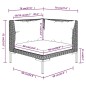 Set Divani da Giardino 14pz con Cuscini Polyrattan Grigio Scuro Set Divani da Giardino 14pz con Cuscini Polyrattan Grigio Scuro