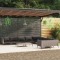 Set Divani Giardino 11pz con Cuscini in Polyrattan Grigio Scuro Set Divani Giardino 11pz con Cuscini in Polyrattan Grigio Scuro