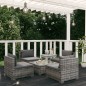 Set Divani da Giardino 5 pz con Cuscini in Polyrattan Grigio Set Divani da Giardino 5 pz con Cuscini in Polyrattan Grigio