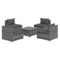 Set Divani da Giardino 5 pz con Cuscini in Polyrattan Grigio Set Divani da Giardino 5 pz con Cuscini in Polyrattan Grigio