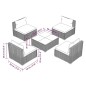 Set Divani da Giardino 5 pz con Cuscini in Polyrattan Grigio Set Divani da Giardino 5 pz con Cuscini in Polyrattan Grigio
