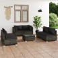 Set Divani da Giardino 7 pz con Cuscini in Polyrattan Grigio Set Divani da Giardino 7 pz con Cuscini in Polyrattan Grigio
