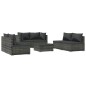 Set Divani da Giardino 7 pz con Cuscini in Polyrattan Grigio Set Divani da Giardino 7 pz con Cuscini in Polyrattan Grigio