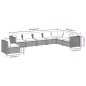 Set Divani da Giardino 8 pz con Cuscini in Polyrattan Grigio Set Divani da Giardino 8 pz con Cuscini in Polyrattan Grigio