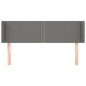 Testiera ad Orecchio Grigio Scuro 147x16x78/88 cm in Tessuto